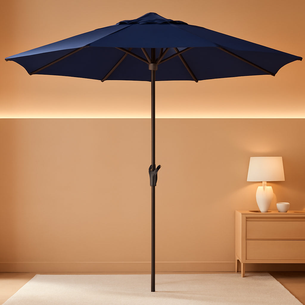 9ft Navy Patio Umbrella Weatherproof UV Protection-0