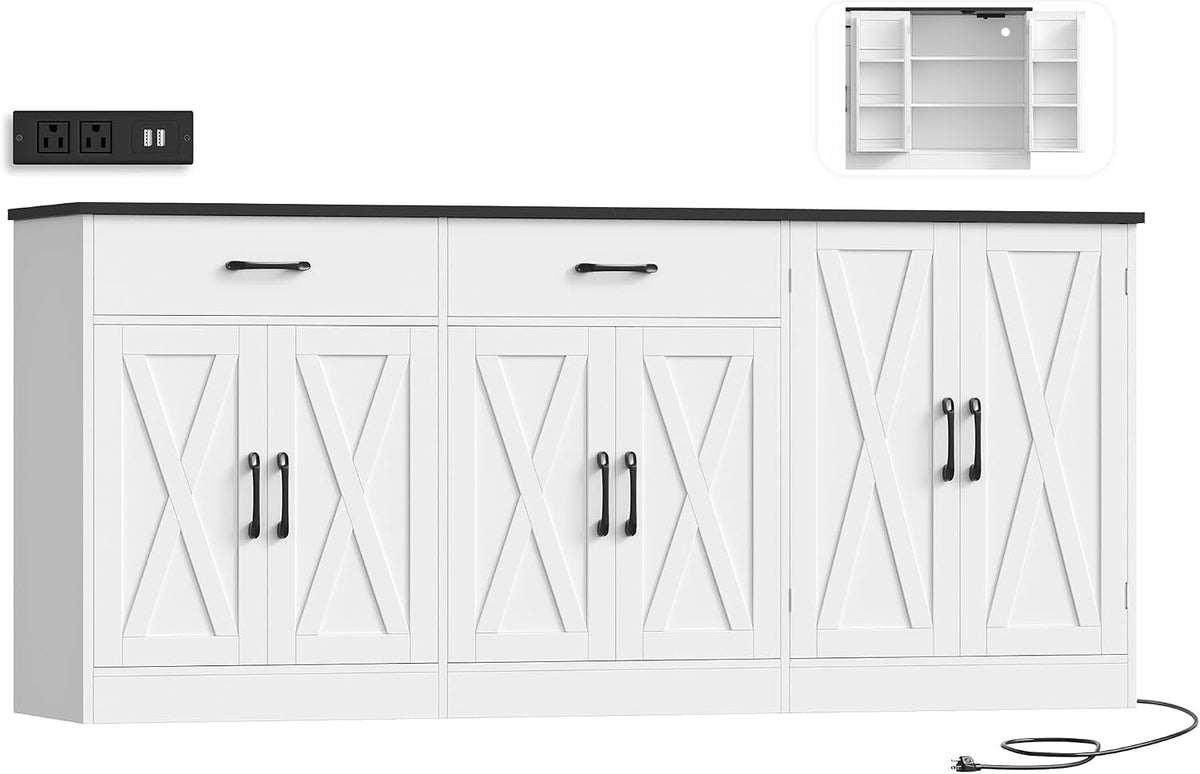 71 Inch Wide Contemporary Sideboard Storage Cabinet-0
