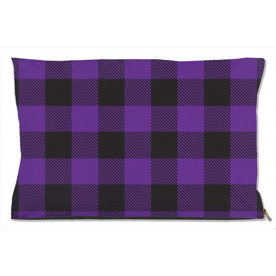 Buffalo Plaid Purple Dog Bed