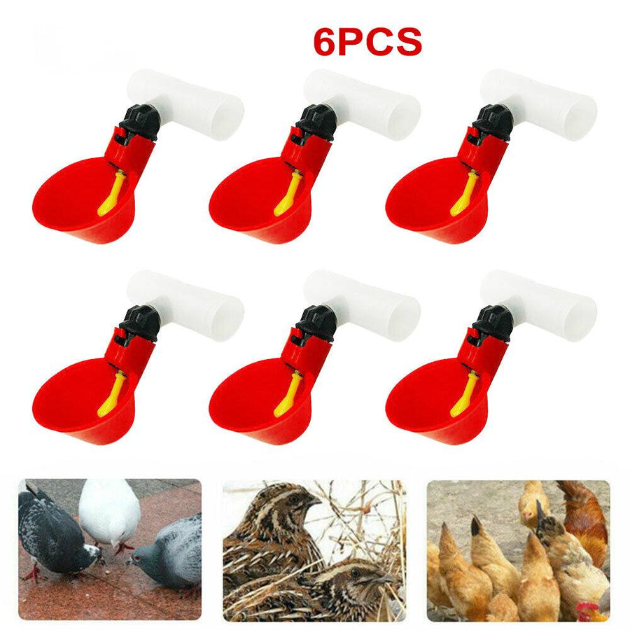 6-Piece Poultry Drinker Cup and Tee Adapter Set