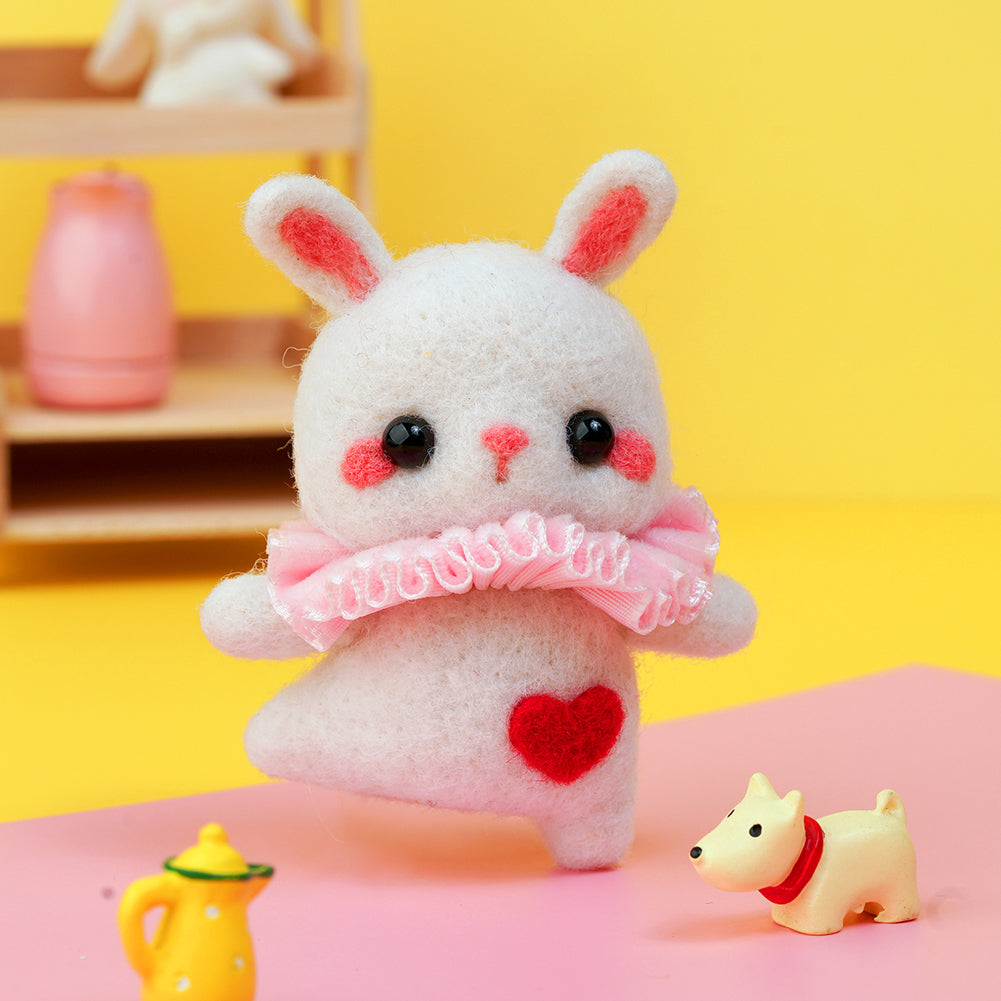 Rabbit Needle Felting Kit. Wizardi DIY Wool Craft Kit F07N8-W183-0