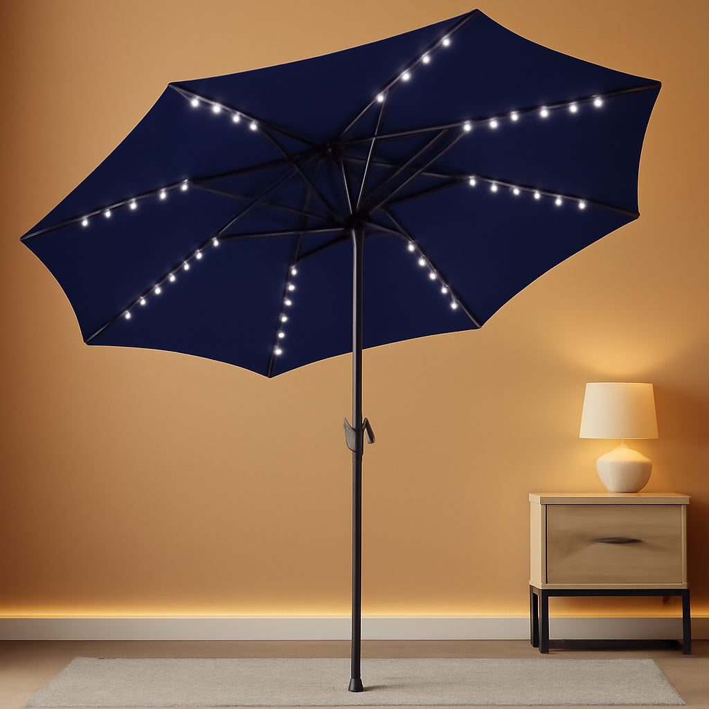 Ten Foot Solar Umbrella Weather proof LED Illumination-0