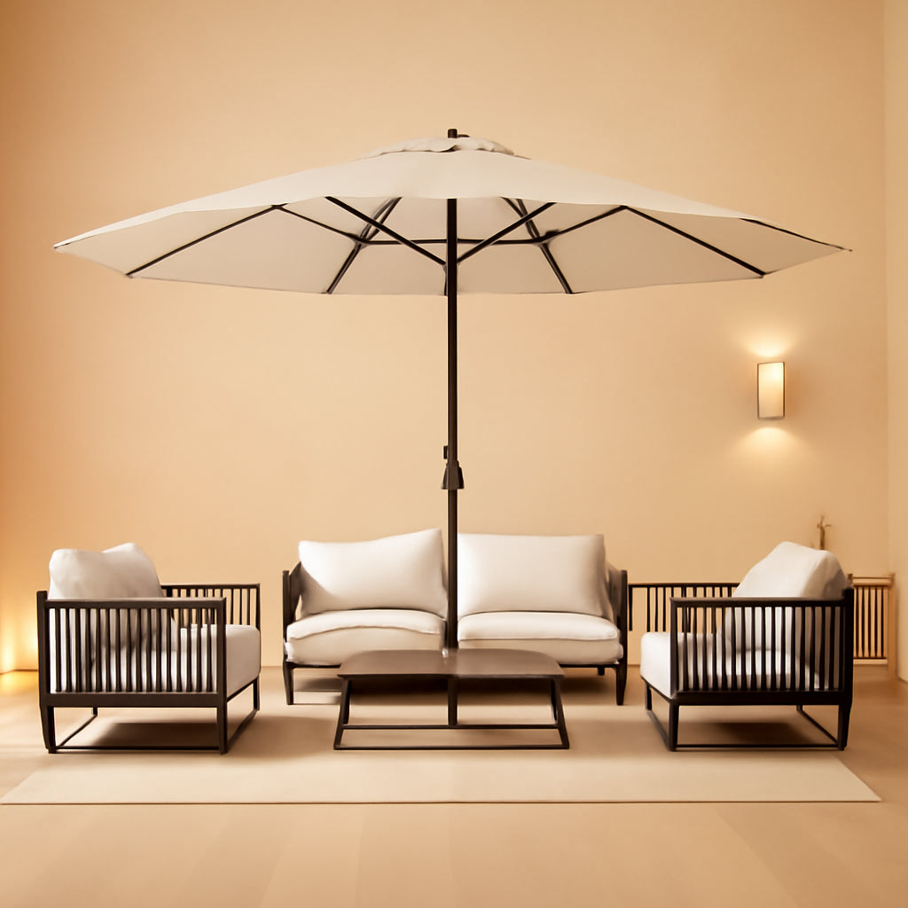 15 Ft DoubleSided Patio Umbrella With Bas eIncluded-0