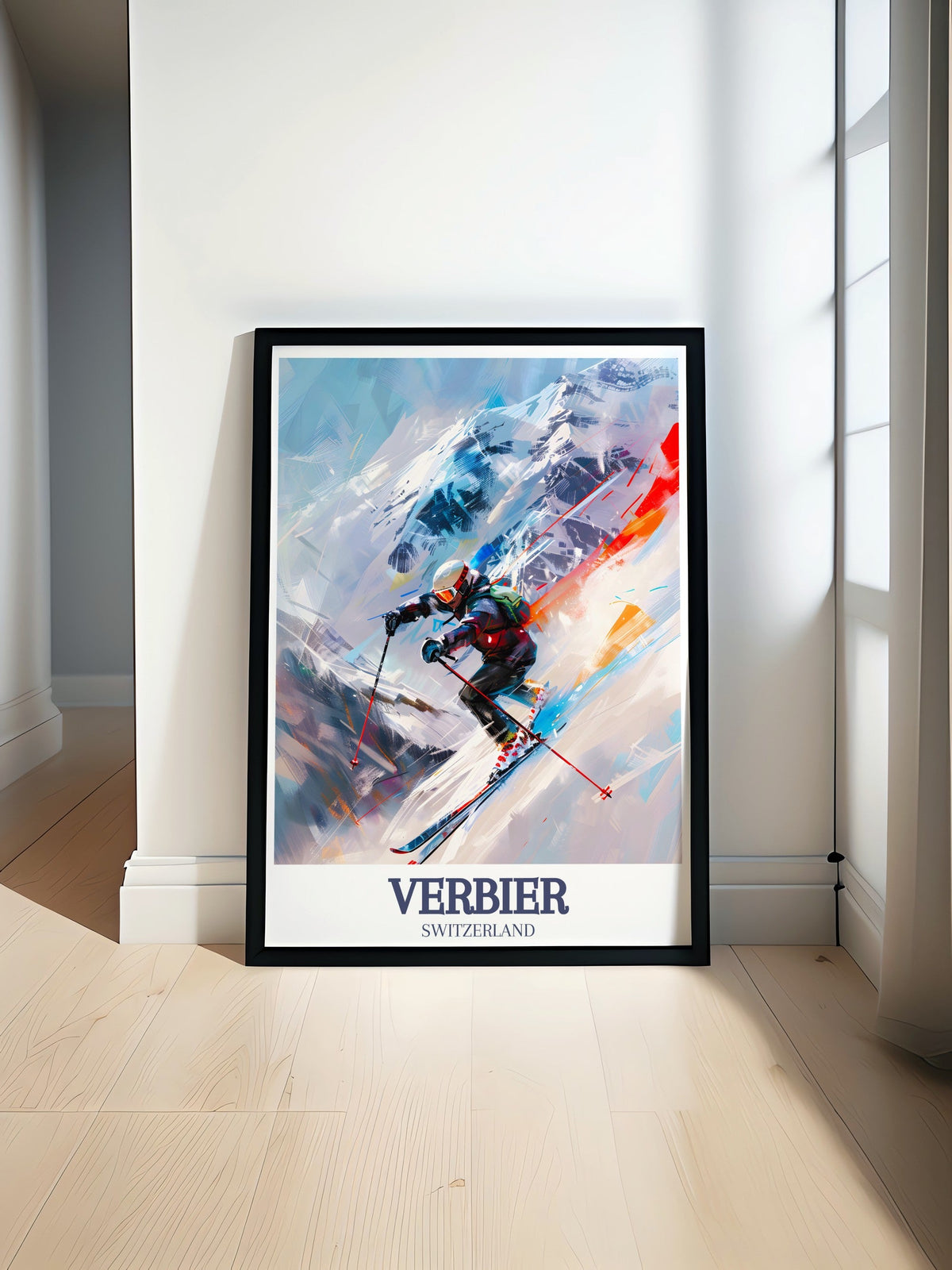 Verbier Travel Print - Four Valleys Wall Art - Verbier Mountains Travel Poster - Verbier Wall Print-0