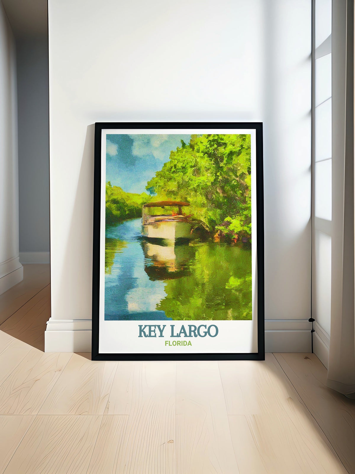 Key Largo Travel Poster - African Queen Canal Cruise Artwork - Key Largo Art Poster - Florida Travel Print-0