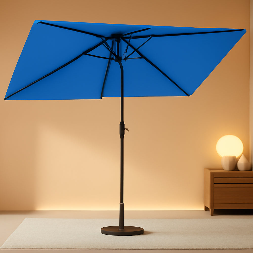 Six Point Five By Ten Feet Rectangular Patio Umbrella Tilt UV Protection-0