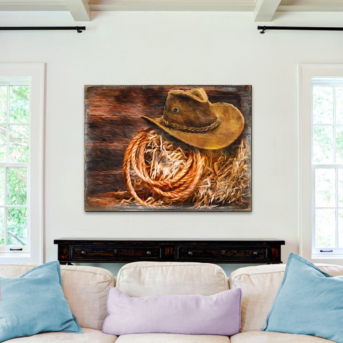 Lothen Cowboy Hat Art Wooden Wall Art by Nature Wonders - Nature Wildlife Decor - 95233B-0