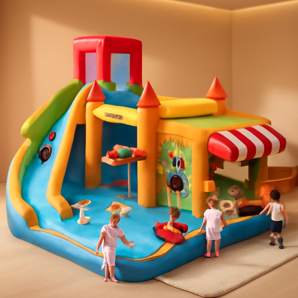 Inflatable Bounce House Water Slide 620W Turbo Blower-0