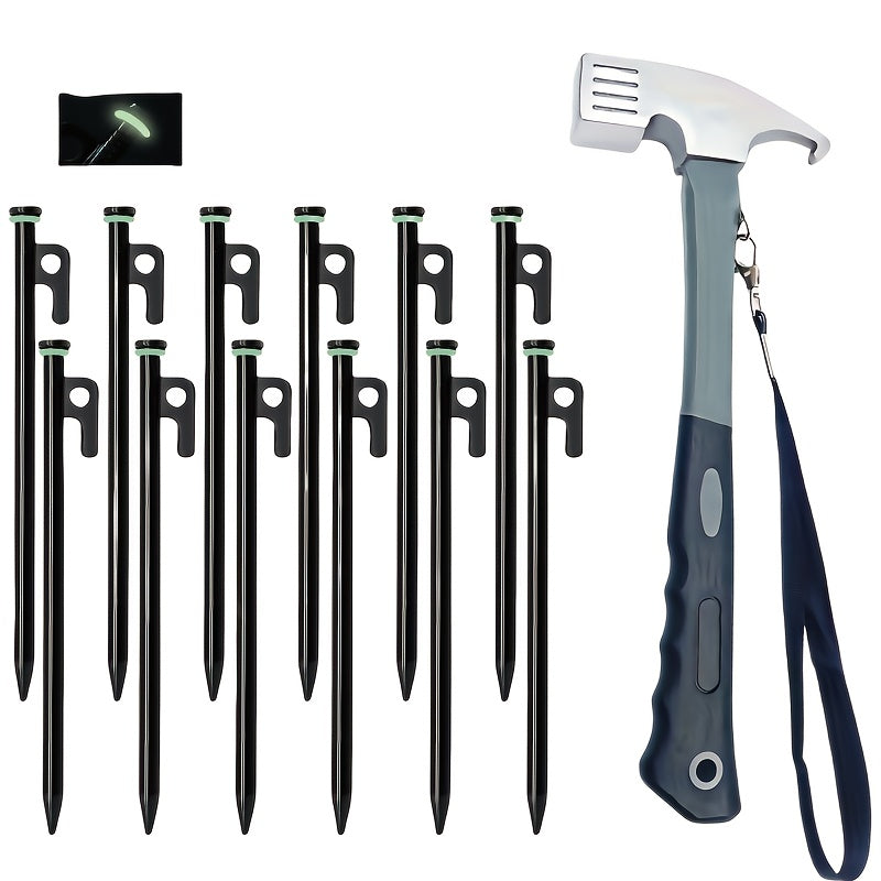 Camping Hammer with 12 Tent Pegs Kit — 10812129214803