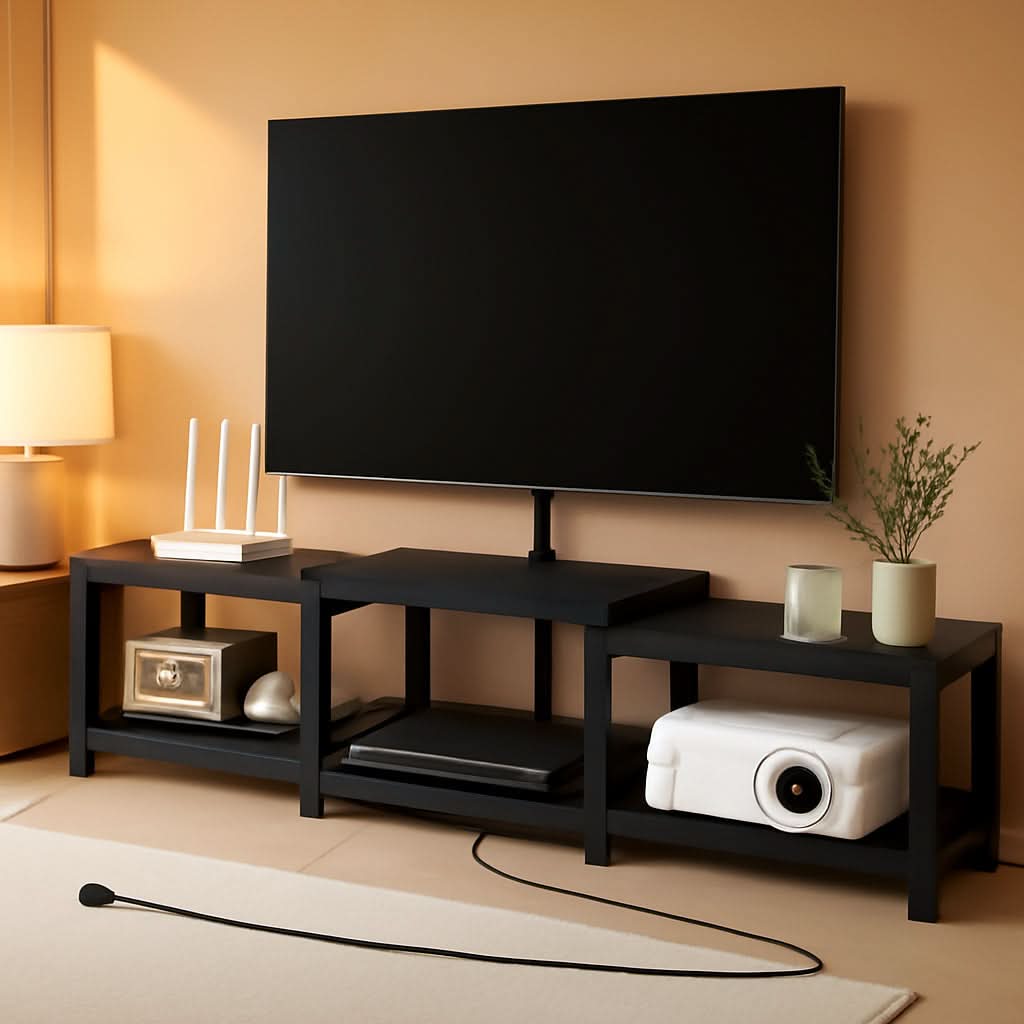 MatteBlack Wall Mounted Floating TV Console 55 Inch-0