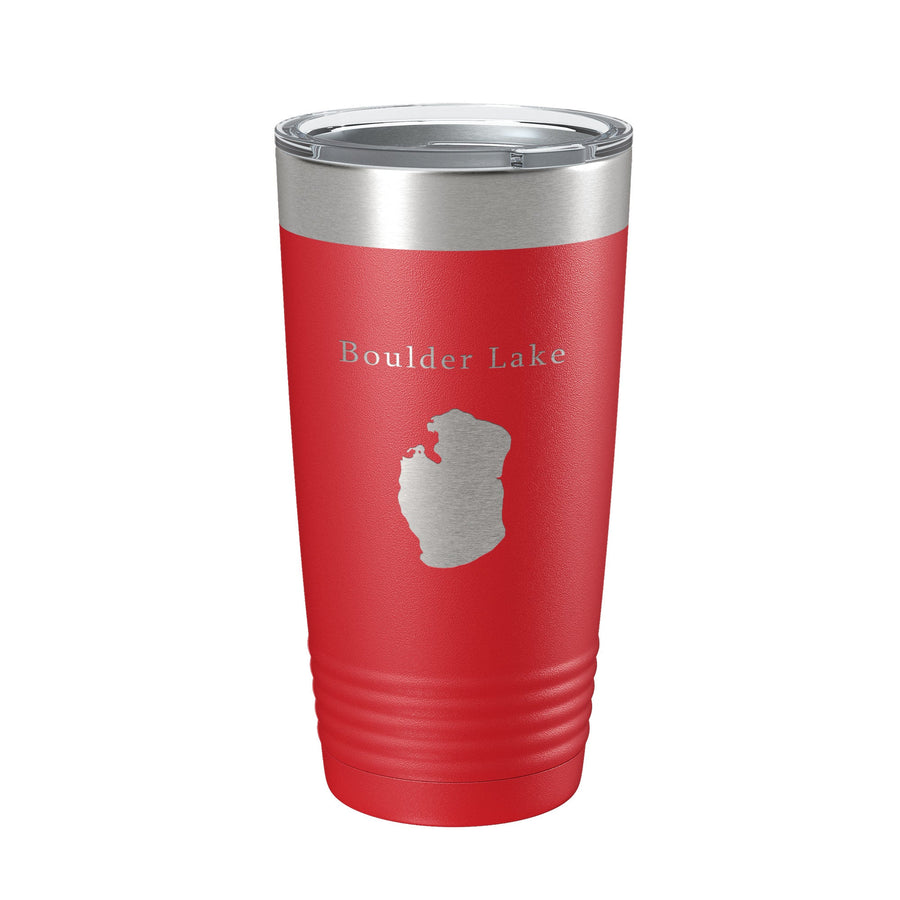 Boulder Lake Map Tumbler Travel Mug Insulated Laser Engraved Coffee Cup Wisconsin 20 oz