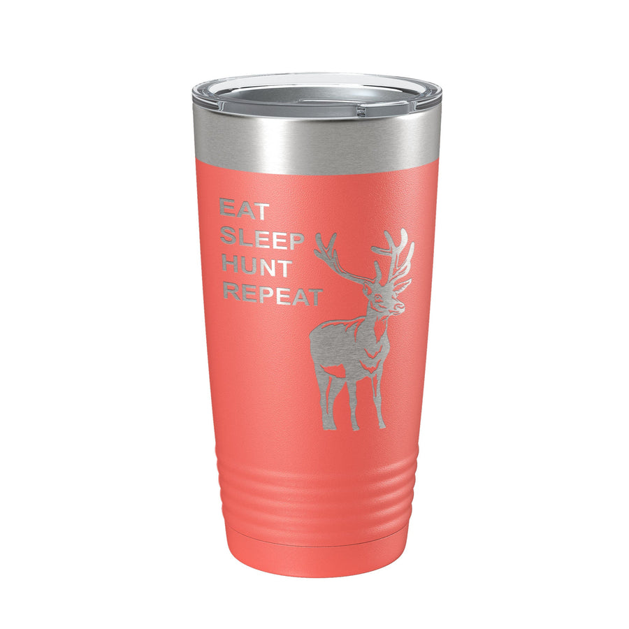 Deer Hunter Tumbler Eat Sleep Hunt Repeat Travel Mug Deer Hunting Insulated Laser Engraved Coffee Cup Gift 20 oz