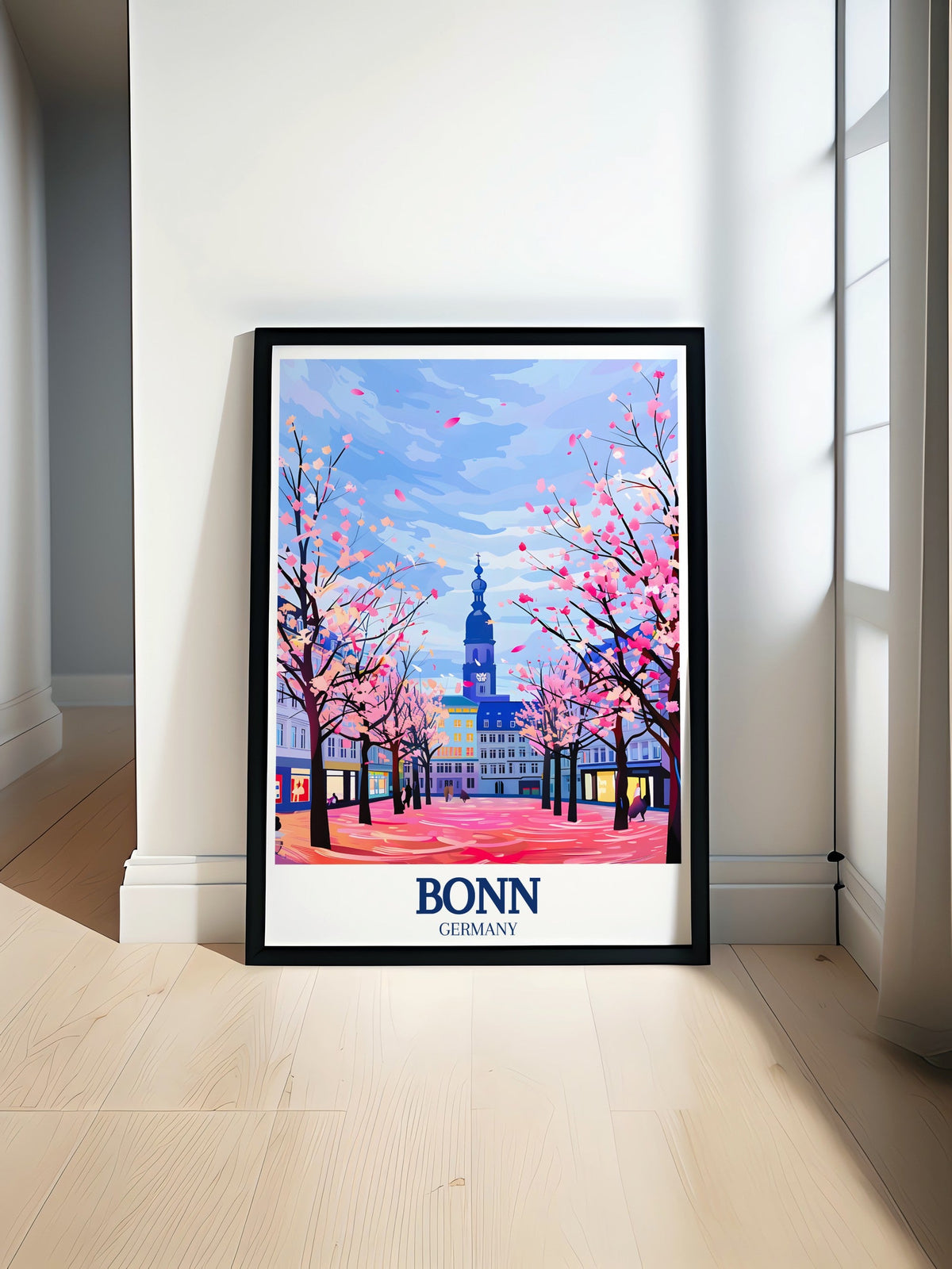 Bonn  Poster - Old Town Travel Poster - Blossom Street Decor - Germany Wall Print - Bonn Travel Poster-0
