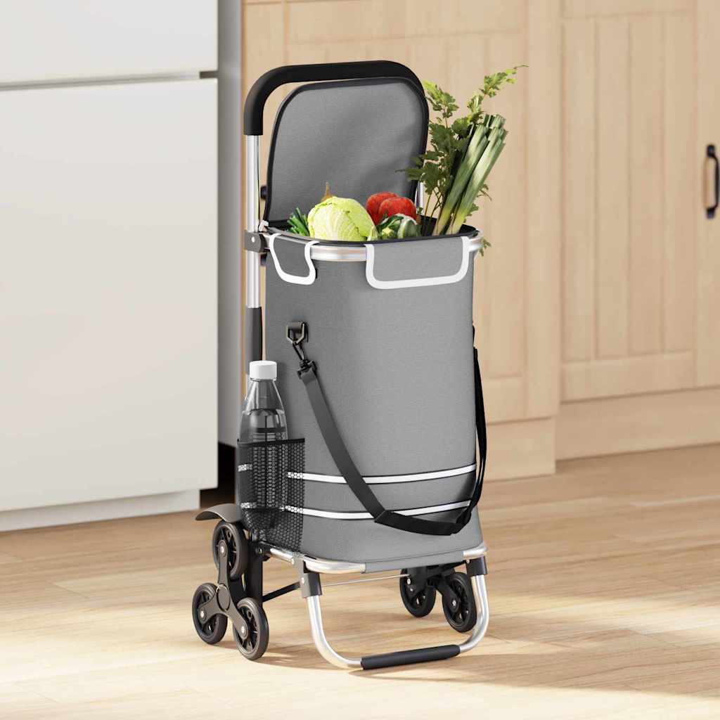 VidaXL Winkel trolley 1 grijs 47 x 39 x 100,5 cm oxford stof-0