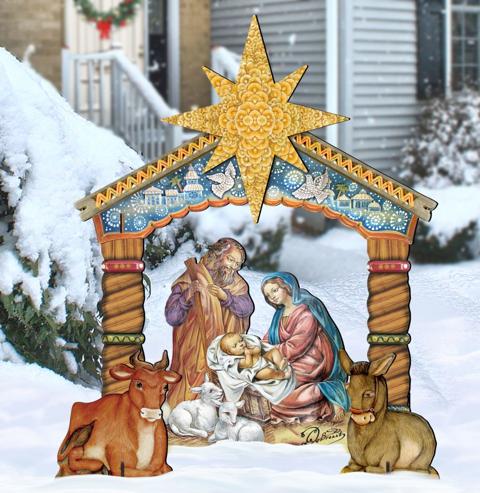 Nativity Holy Family Outdoor Yard Sign by G. DeBrekht - Nativity Holiday Décor - FS8114030-0