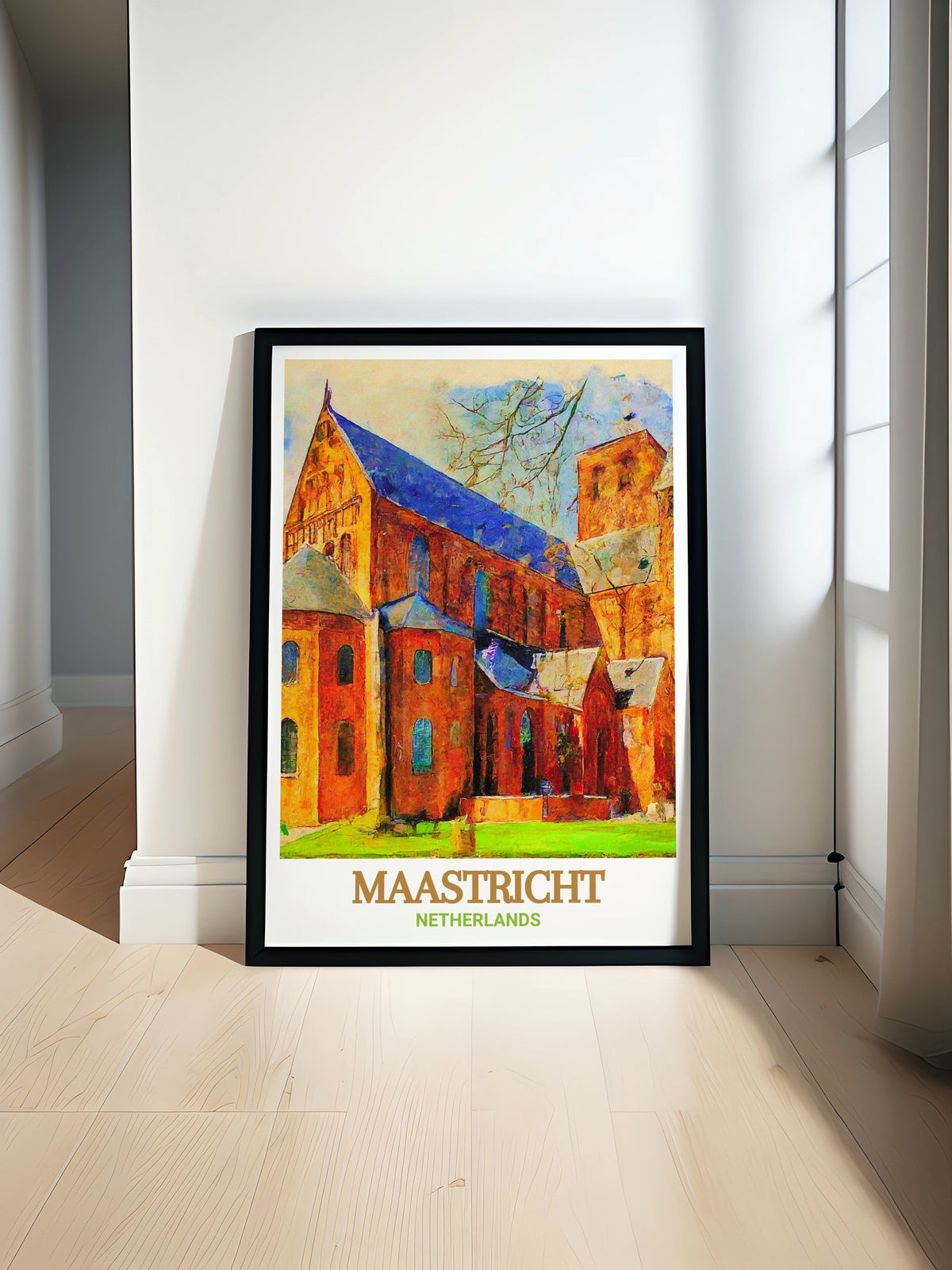 Maastricht Poster - Basilica of Saint Servatius Decor - Netherlands Wall Print - Netherlands Travel Poster-0