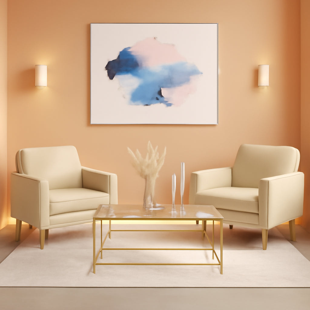 Two Premium Upholstered PU Leather Armchairs Bundle-0