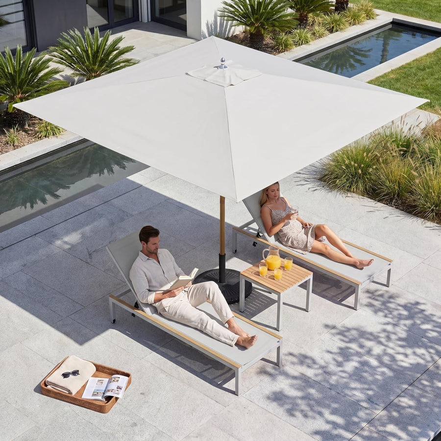 10X10ft Rectangular Light Gray Acrylic Patio Umbrella