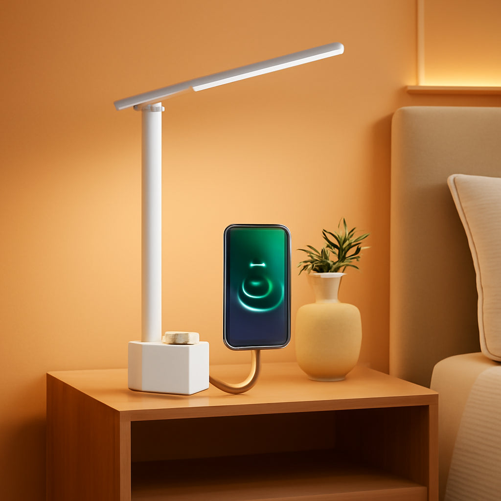 Elegant White LED Desk Lamp Compact Foldable Ultra Bright-0
