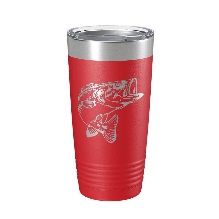 Bass Fishing Tumbler Angler Travel Mug Insulated Laser Engraved Coffee Cup Gift 20 oz