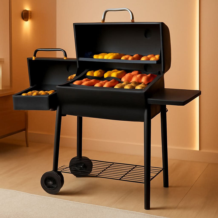 Charcoal Grill With Offset Smoker 510 Sq In Capacity