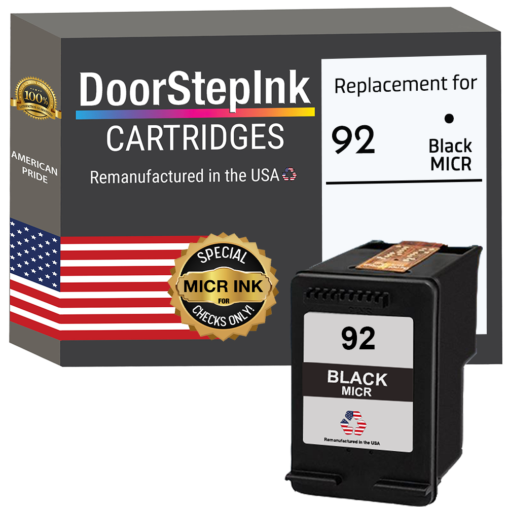 DoorStepInk Brand for HP 92 (C9362WN) Black MICR Remanufactured in the USA Ink Cartridge, C9362WN-0