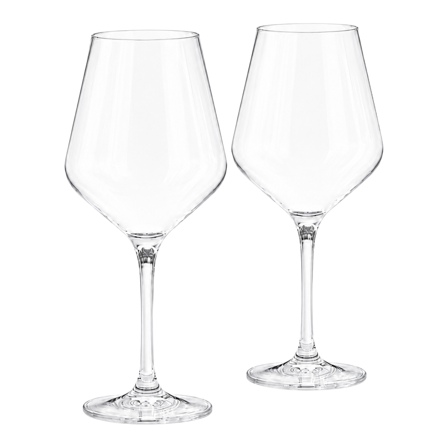 Unbreakable Stemmed Wine Glasses Tritan Acrylic Set Of 2 European Style Crystal Drinkware 18OZ
