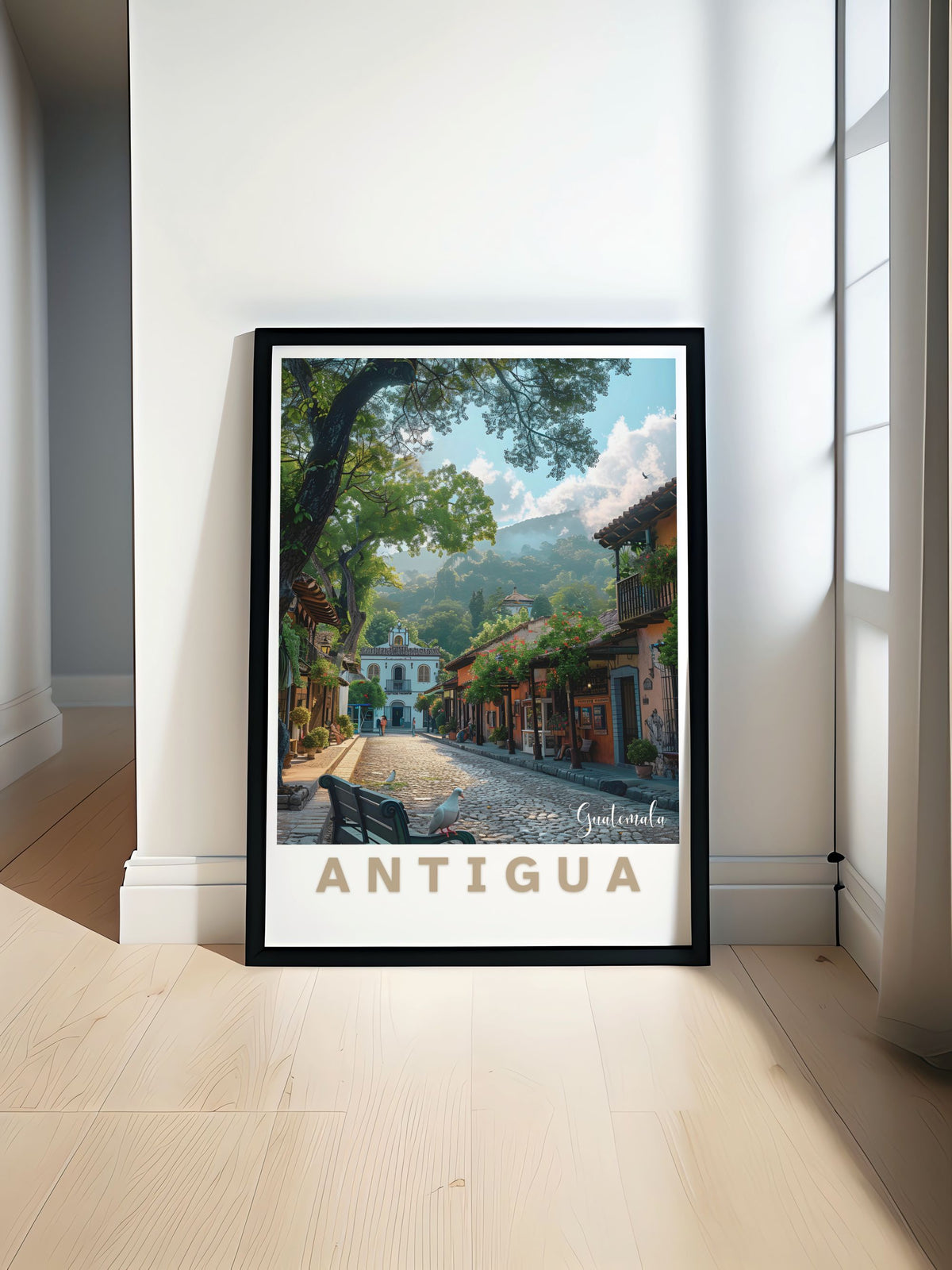 Antigua Guatemala  Framed Prints - Central Park  Travel Posters - Guatemala  Home Decor-0