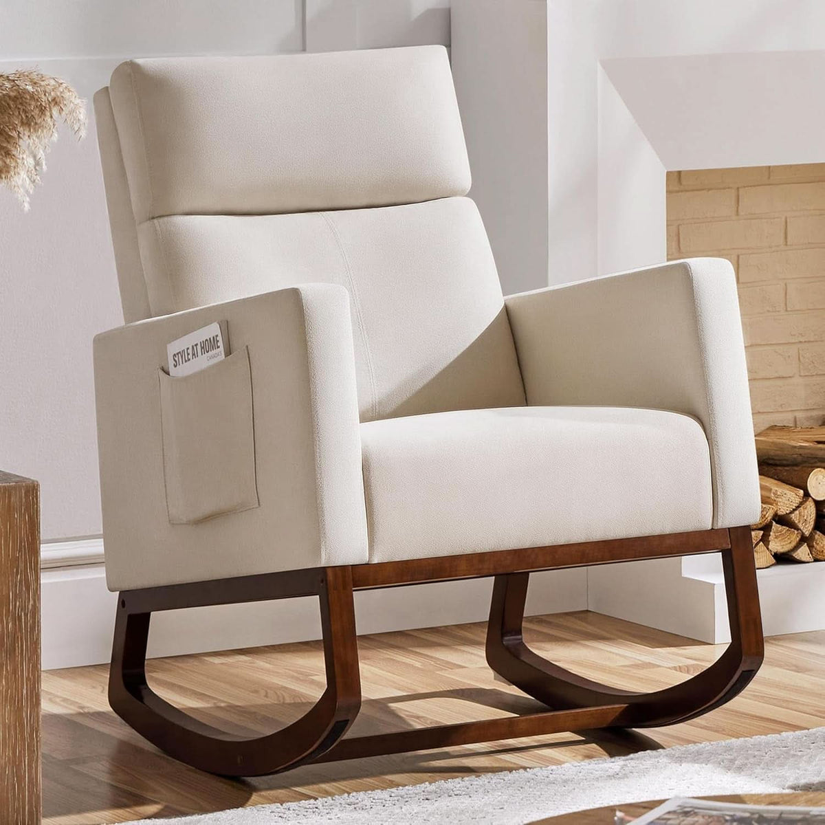 Rocking Recliner Chair With Side Pocket And Adjustable-1