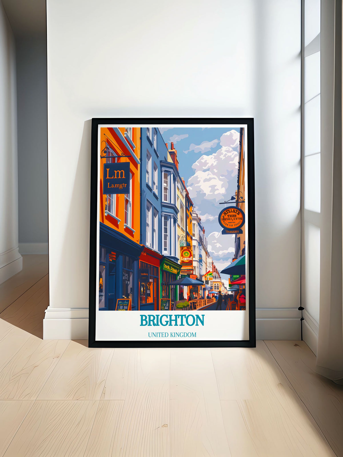 Brighton   Posters - The Lanes  Art - United Kingdom  Home Decor-0