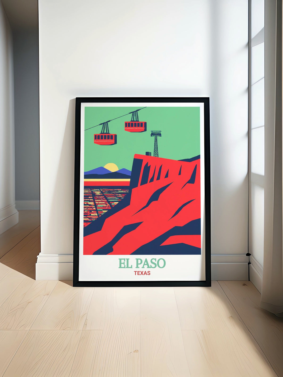 El Paso Travel Print - Wyler Aerial Tramway Wall Art - Texas Travel Poster - Texas Wall Print-0