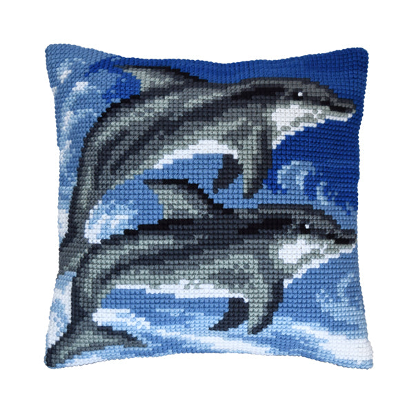 Cushion cross stitch kit Dolphins 99065 — image 1