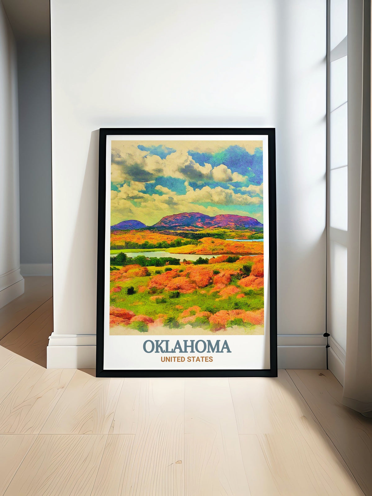 Oklahoma Art Print - Wichita Mountains Wildlife Refuge Art - Oklahoma Travel Poster - United States Travel Art-0