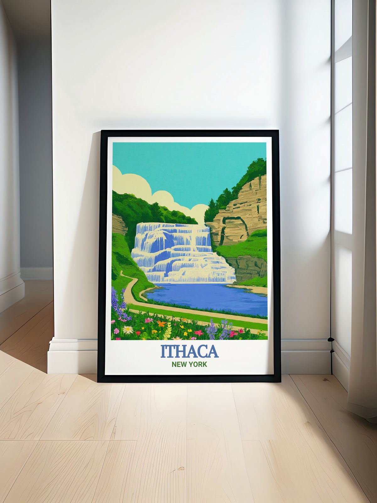 Ithaca Falls Exquisite Wall  Art Prints - Scenic Wonders of New York State - Ithaca Falls Wall Art - Captivating Natural Beauty of New York State prints-0