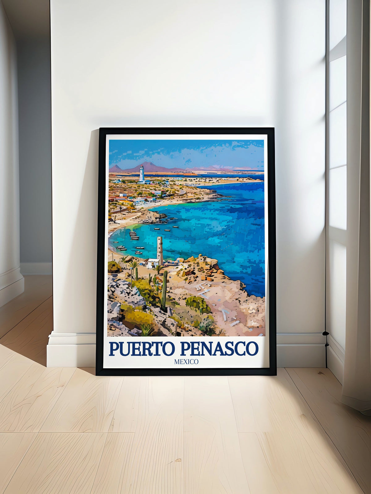Puerto PeÃ±asco Art Print - Cholla Bay Travel Print - Rocky Bay Canvas Art - Puerto PeÃ±asco Travel Poster-0