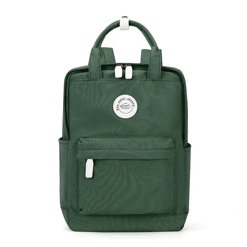 School Nylon Backpack for Teens and Women (Olive)-0