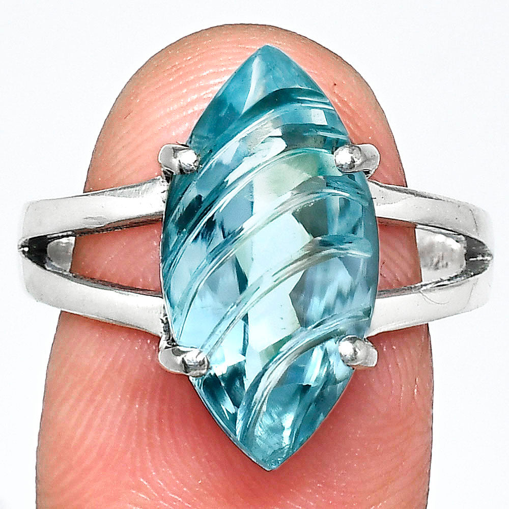Elegant Sterling Silver Marquise Gemstone Statement Ring for Women AGR1006 R-1019-2