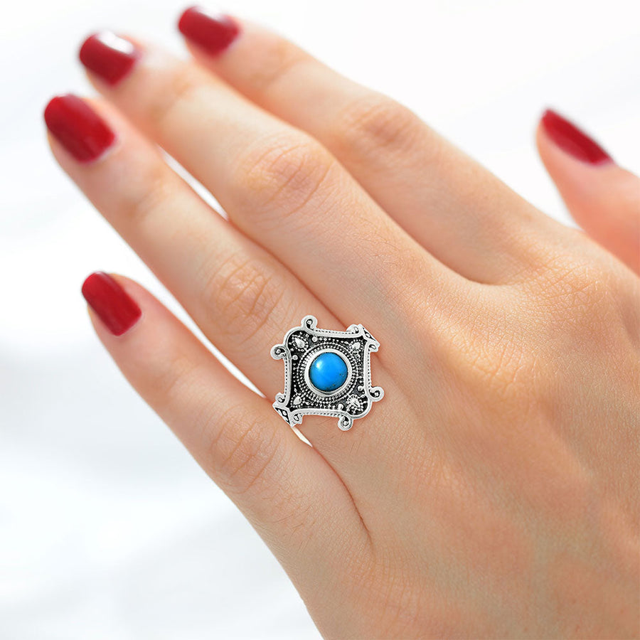 Ethnic Gemstone Silver Ring | Artisan 925 Sterling Handmade Jewelry AGR1027 R-1734