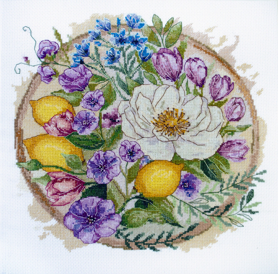 A Floral Moment Counted Cross-Stitch Kit by Abris Art AH-287