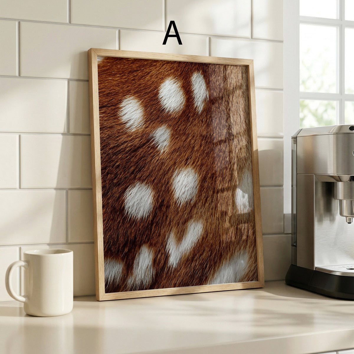 Tiermuster Poster · Geschenkidee · Reh Leopard Zebra Felloptik · Dekoprint ohne Rahmen-2