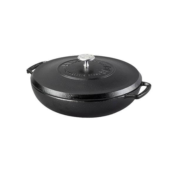 Black 4 Quart Lightweight Cast Iron Braiser Made in USA-0