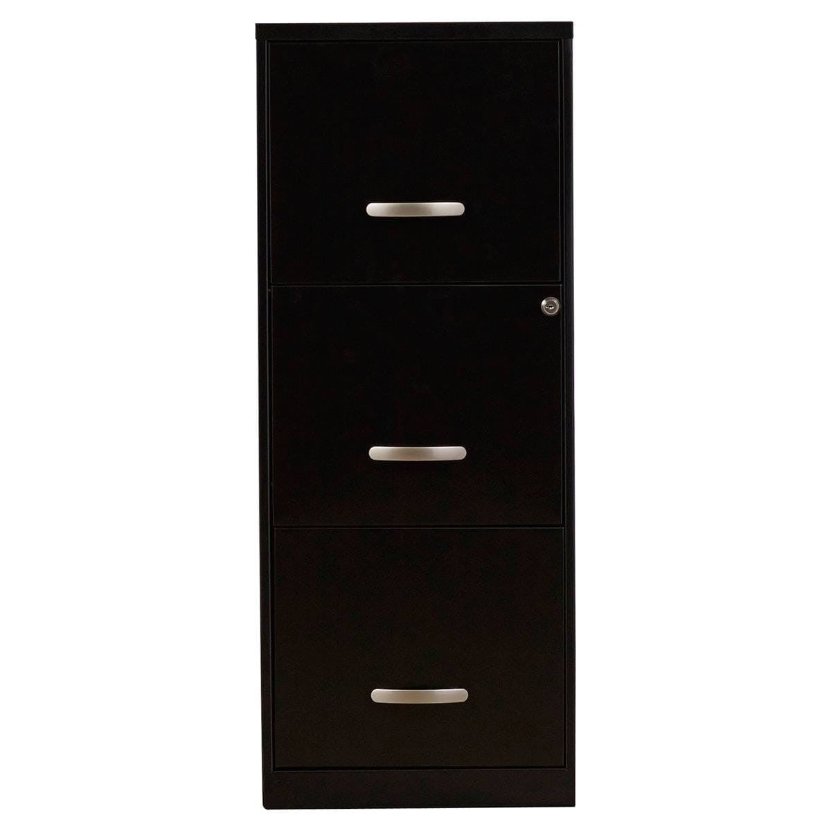 Black Metal 3-Drawer Vertical Key Locking File Cabinet — 10797681836371
