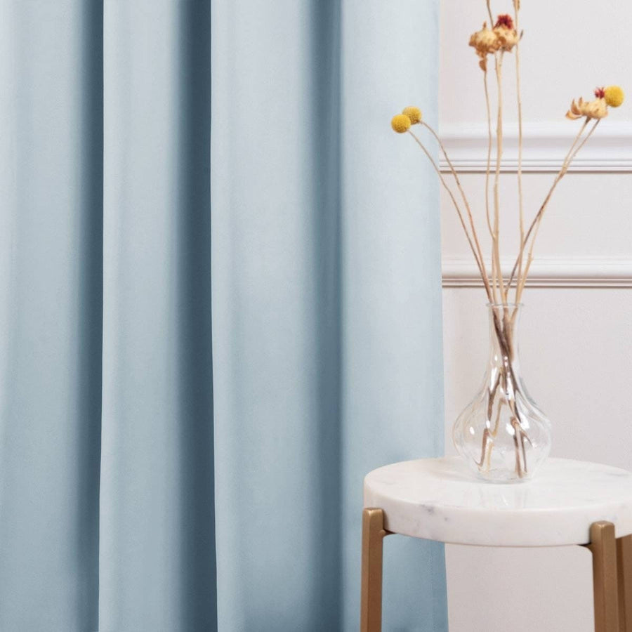 52 x 63 inch Solid Light Blue Thermal Blackout Curtain Panels - Set of 2