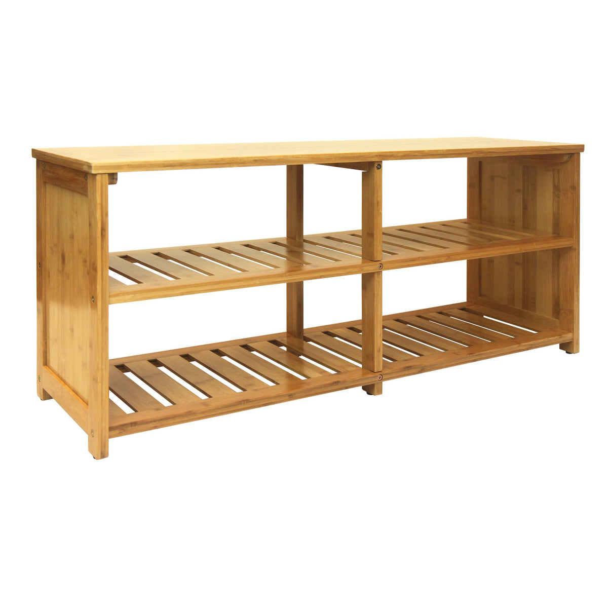 Oceanstar 10-Pair Bamboo Entryway Storage Bench-0