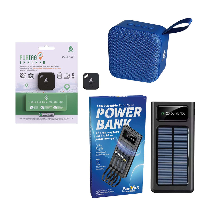 Pursonic Wireless Speaker, Power Bank & Tracker Bundle