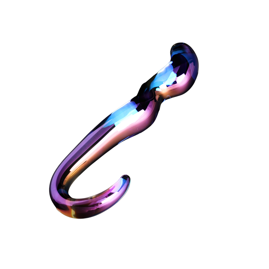 Blue Flame Curved Glass Dildo