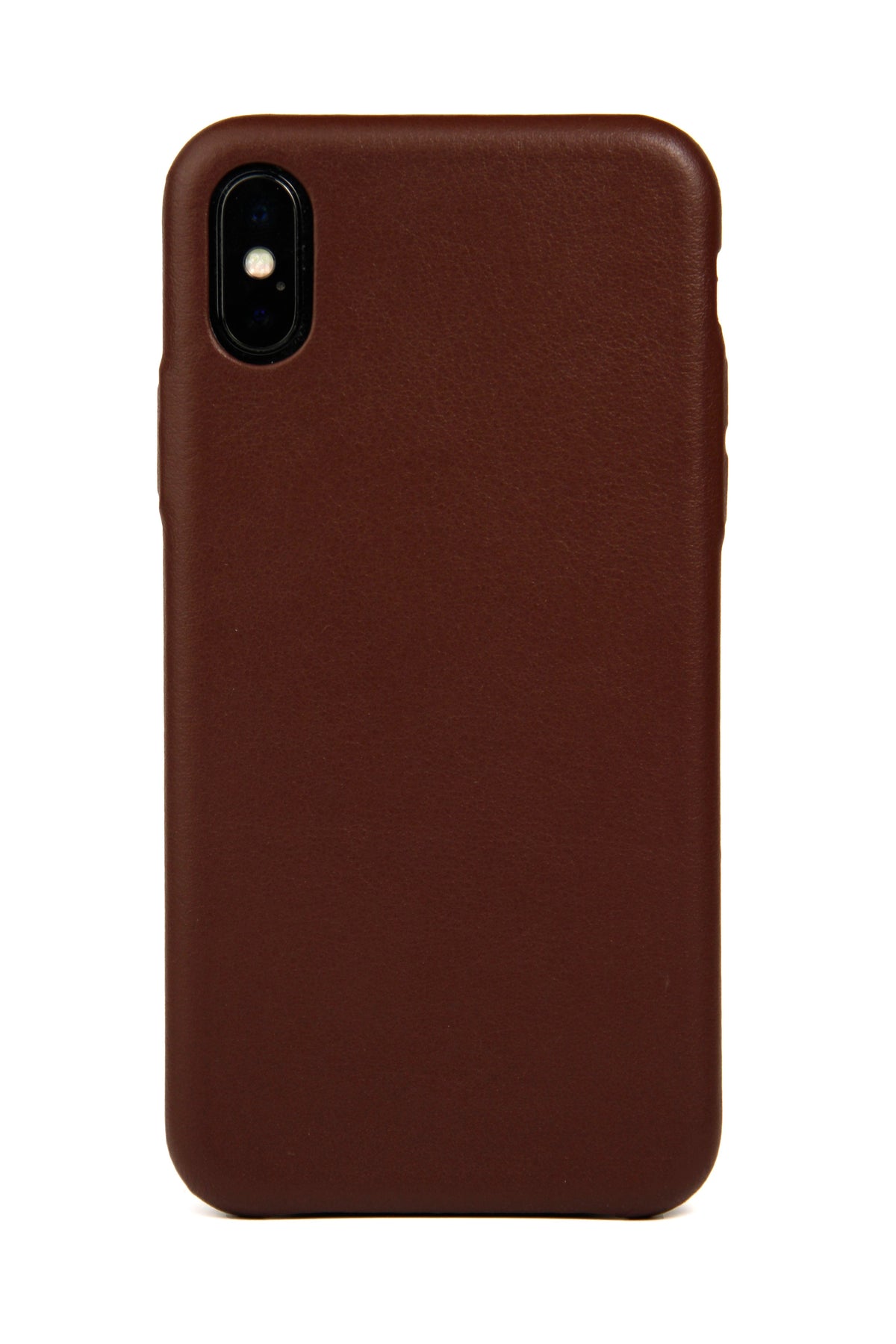iPhone X Case, Brown Leather-0