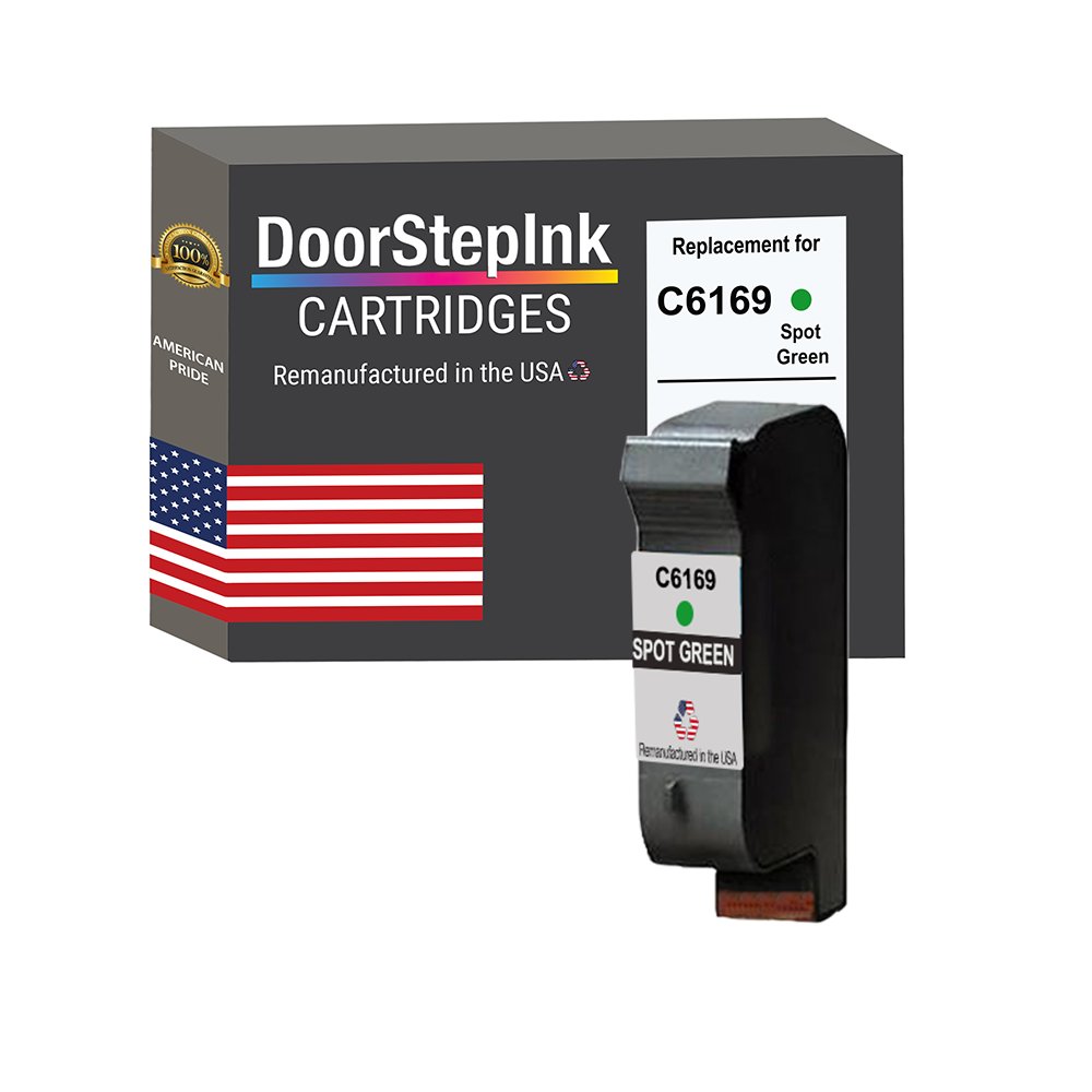 DoorStepInk Brand for HP C6169A Spot Green Remanufactured in the USA Ink Cartridge-0