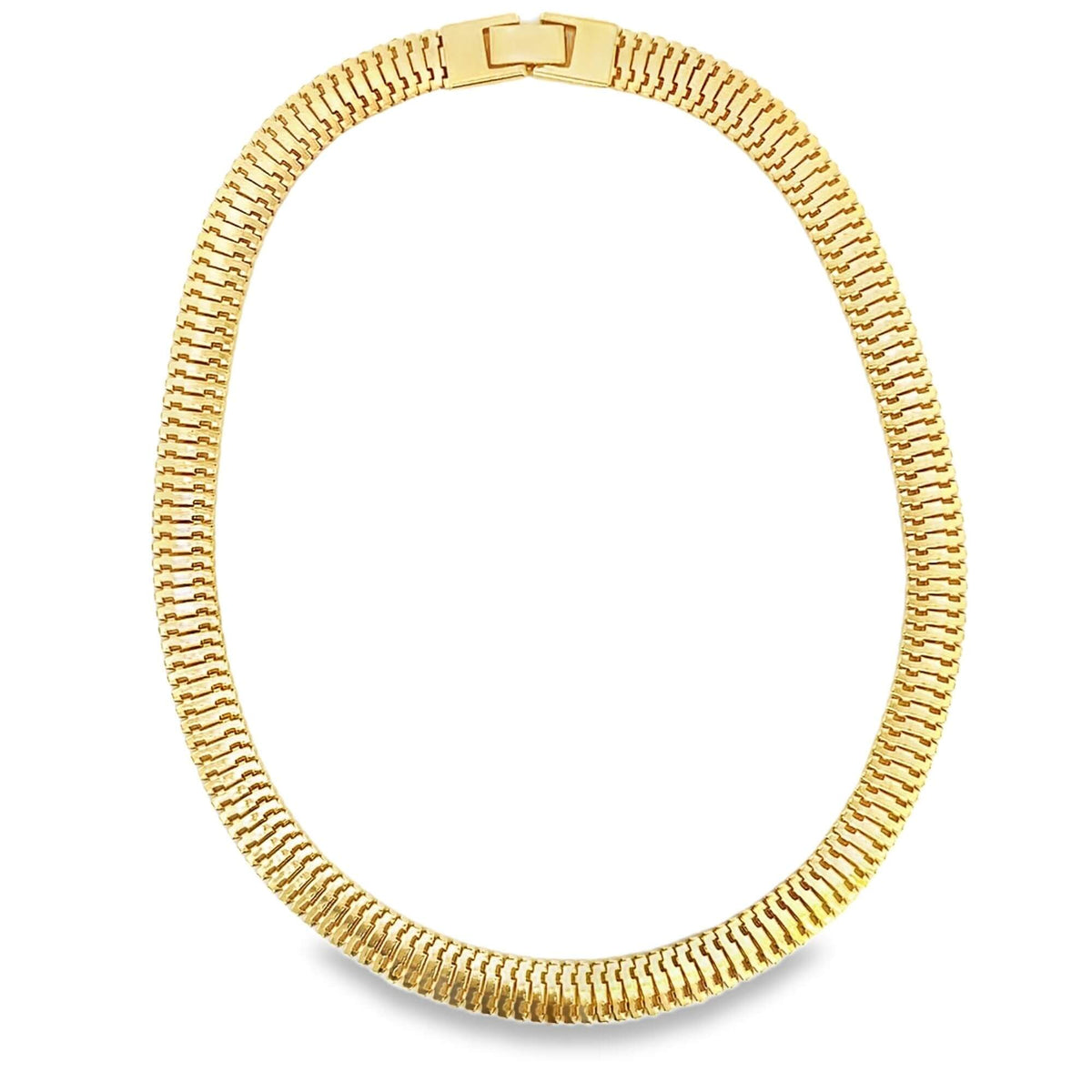 8mm Wide Herringbone Snake Buckle Clasp Bracelet (H221/I578)-1