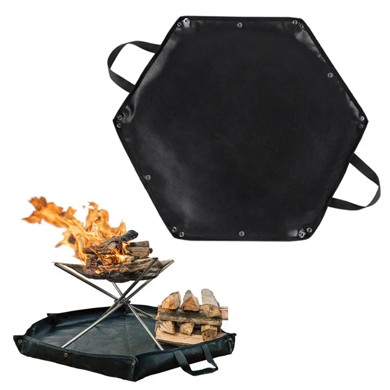 Camping Fire Pit Mat Hexagonal Portable Fireproof Pad — 10812154610003
